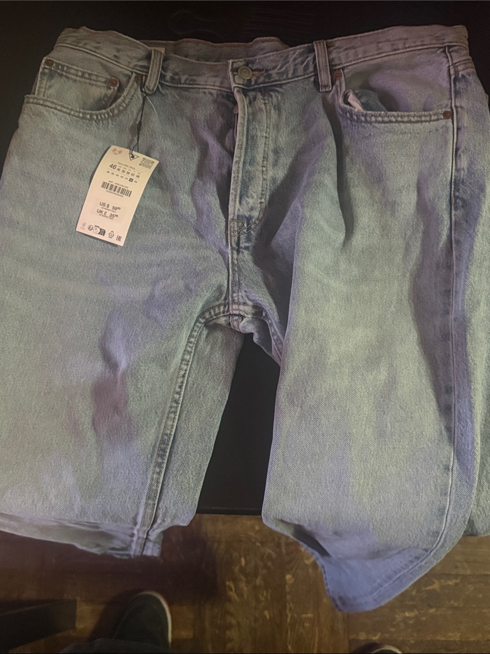 Zara Men's Straight Jeans in Light Blue Denim
